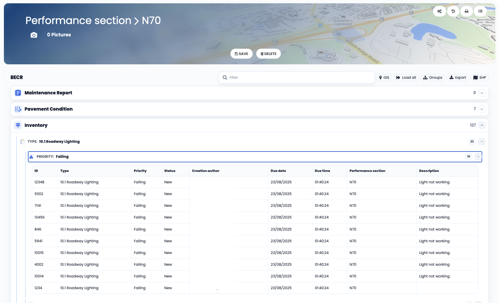 Inventarios GIS y activos