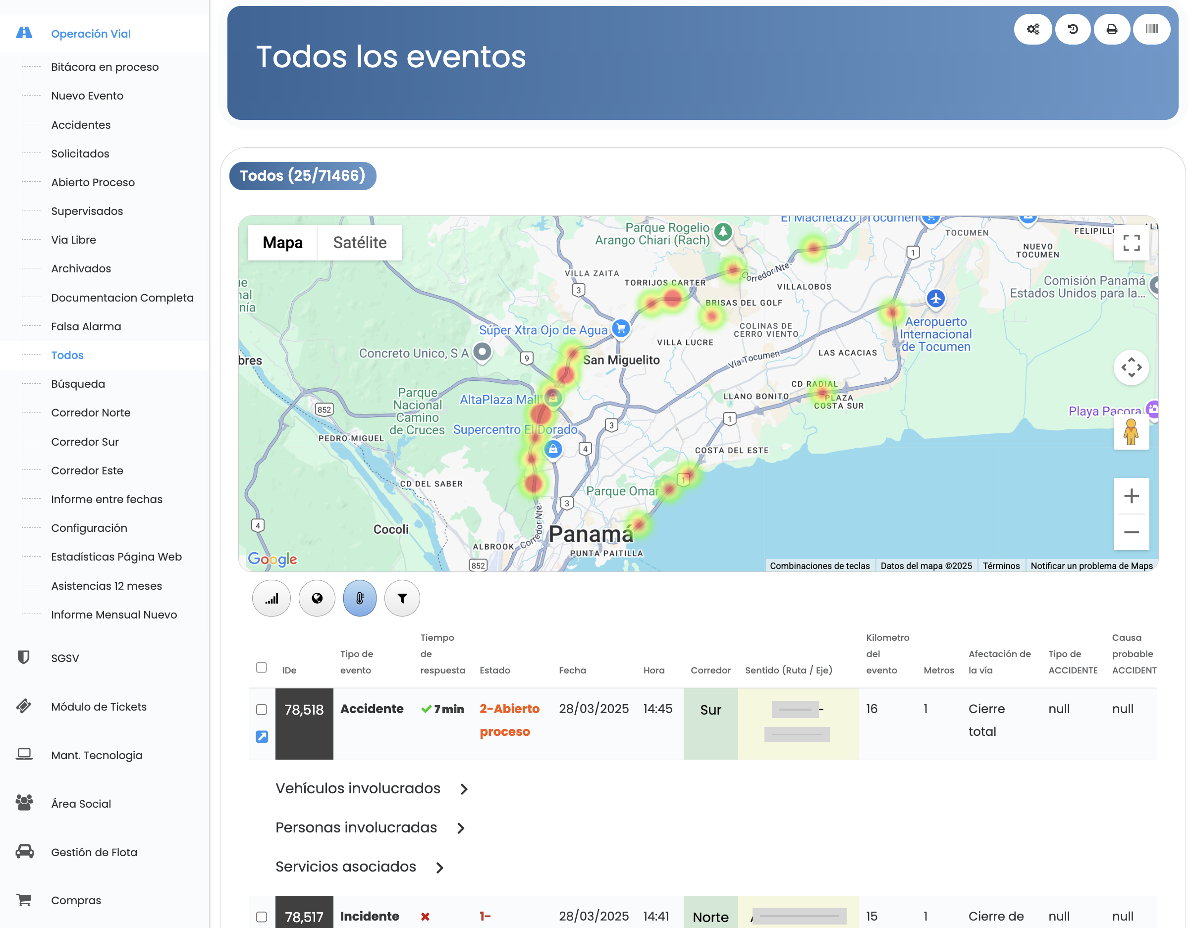Heatmaps and events in Galgo