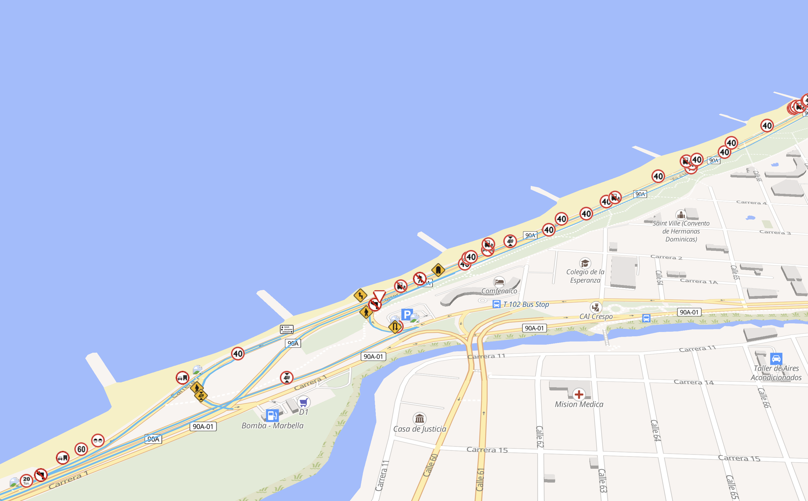 GIS view with inventory in Galgo